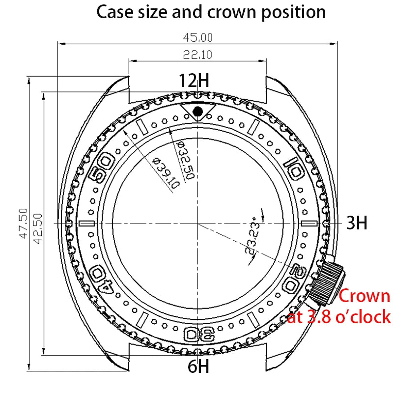 Caja Sin correa Tortuga NH36