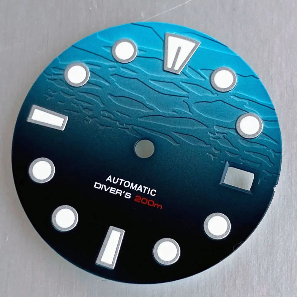Tandorio Mods New 29mm Light Blue Ocean Gradient Texture Watch Dial Accessory Fit NH35 NH36 NH38 Automatic Movement Watch Parts