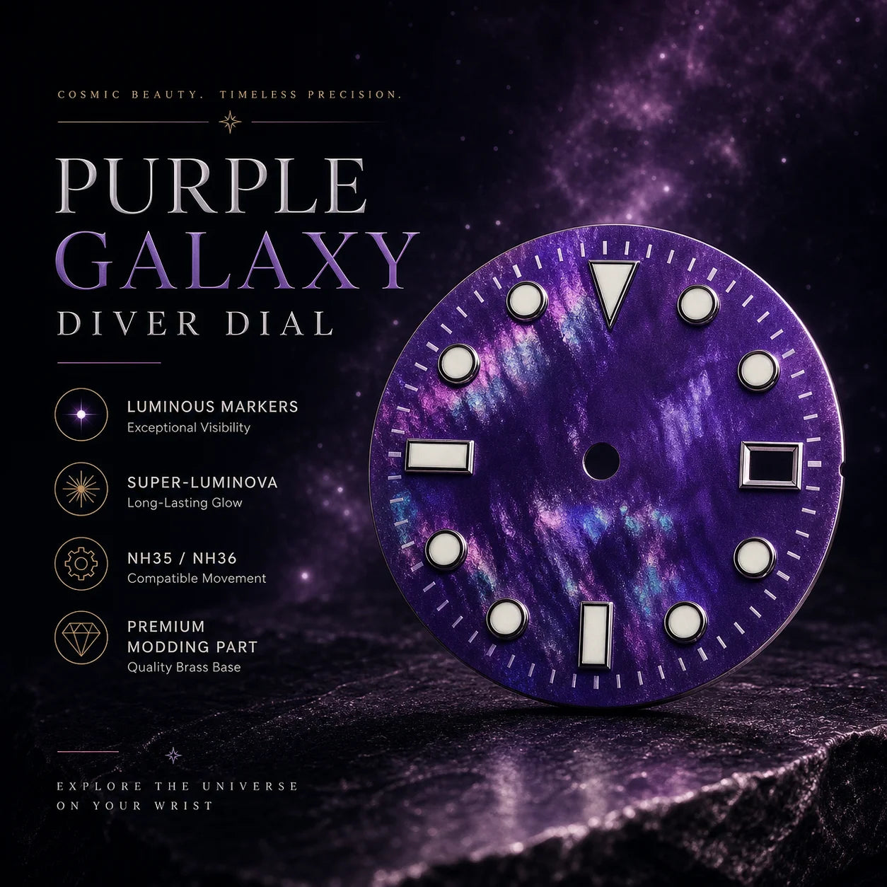 Dial 28.5mm para NH35 Galaxia