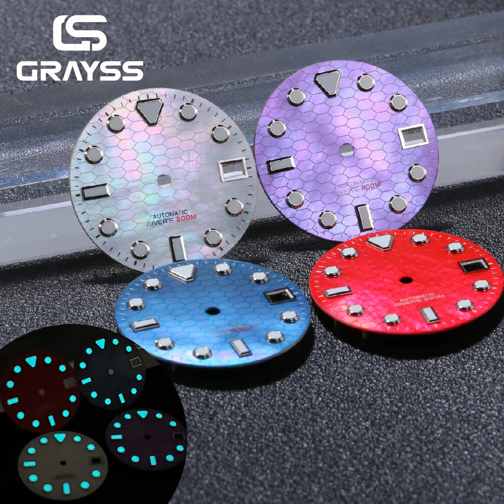 Dial 28.5mm diver iridisciente para NH35